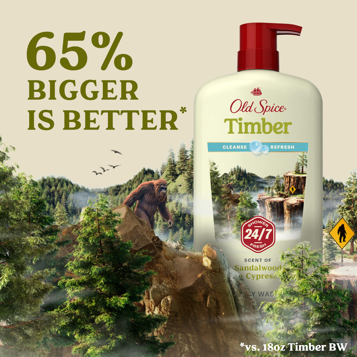Old Spice Cleansing Body Wash Timber scent close-up