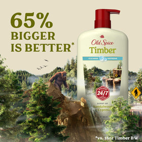 Old Spice Cleansing Body Wash Timber scent close-up