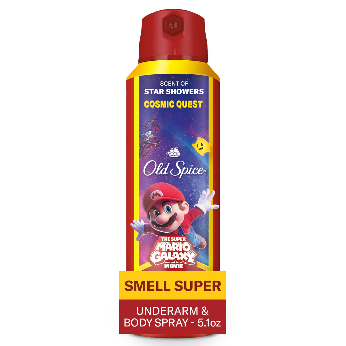 Old Spice Cosmic Quest Deodorant Body Spray front view, 5.1 oz