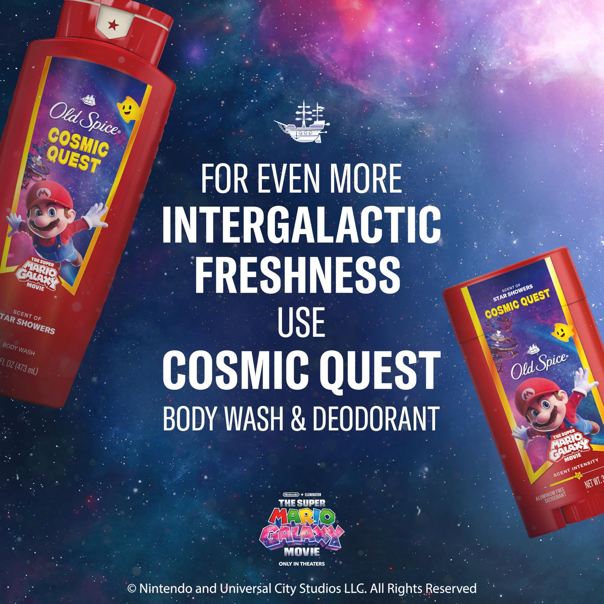 Old Spice Cosmic Quest Deodorant Body Spray in a hand