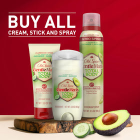 Old Spice deodorant can with cucumber and avocado graphic