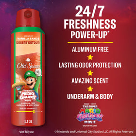 Old Spice Desert Detour Body Spray back view with ingredients