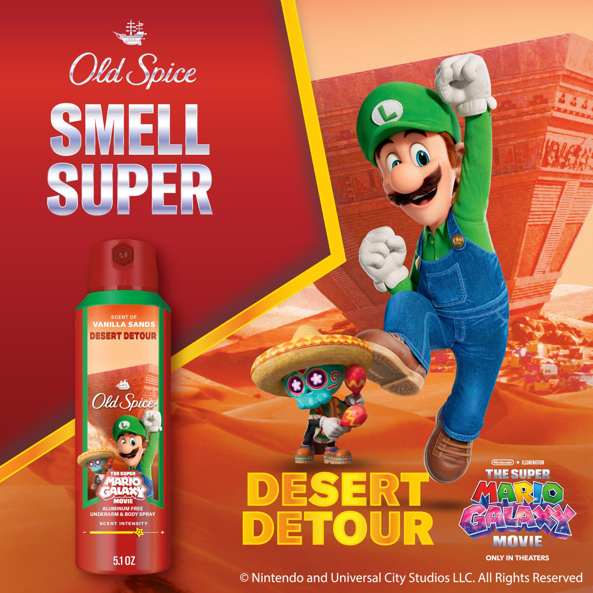 Old Spice Desert Detour Body Spray side view showing nozzle