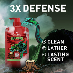 Old Spice Dragonblast Body Wash back view