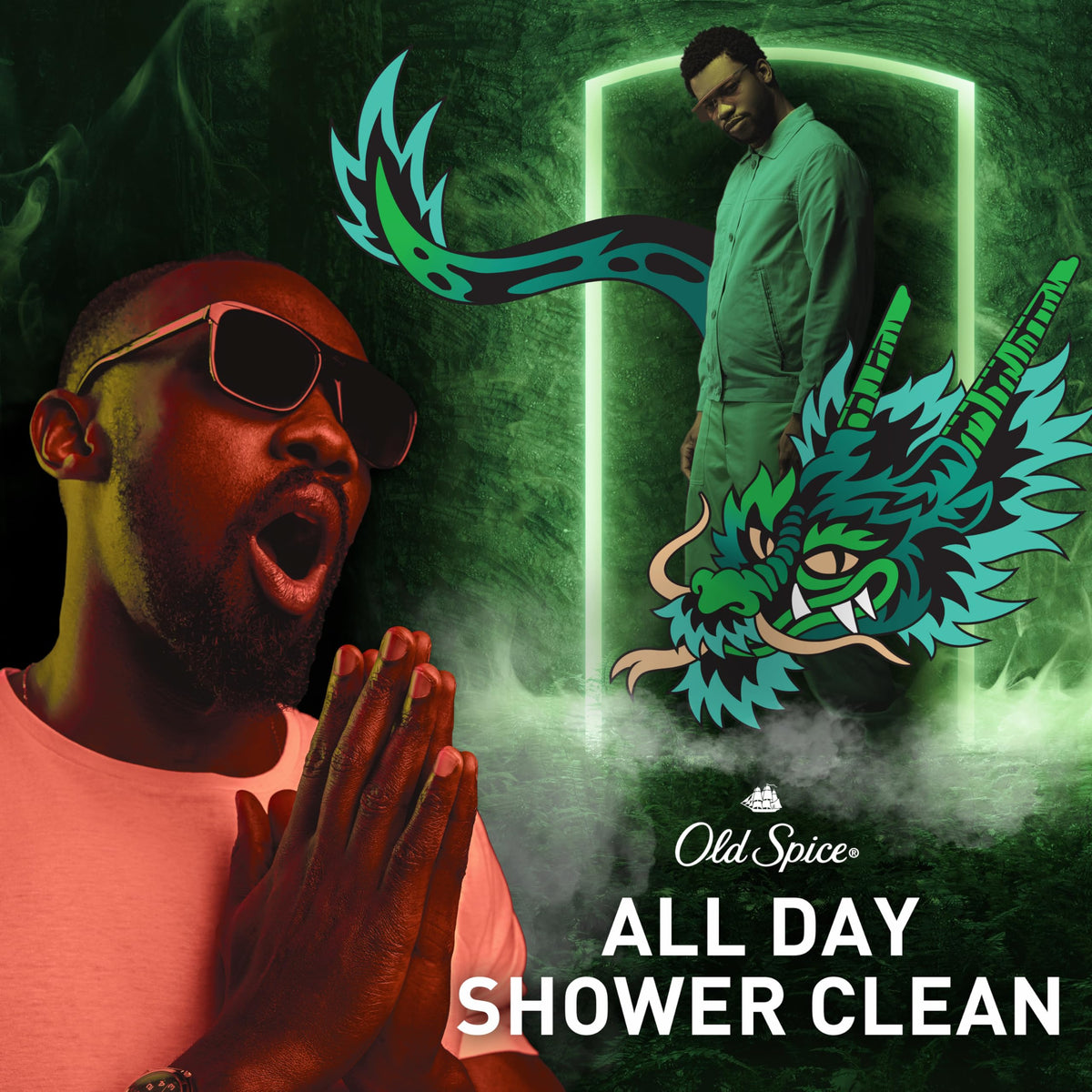 Old Spice Dragonblast Body Wash with lather