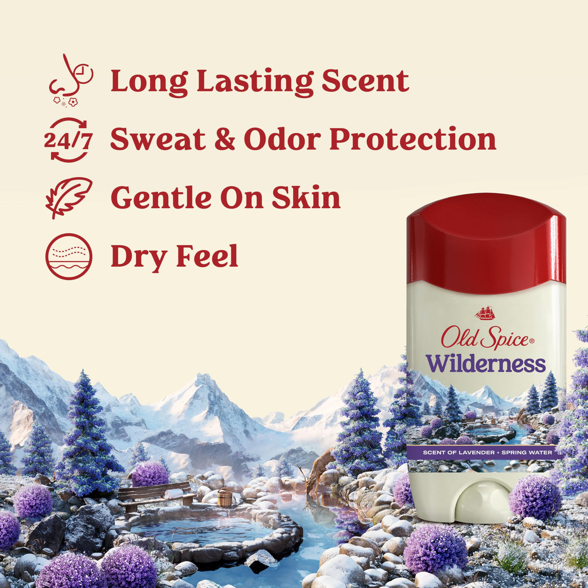 Old Spice Dry Feel Antiperspirant Deodorant back view