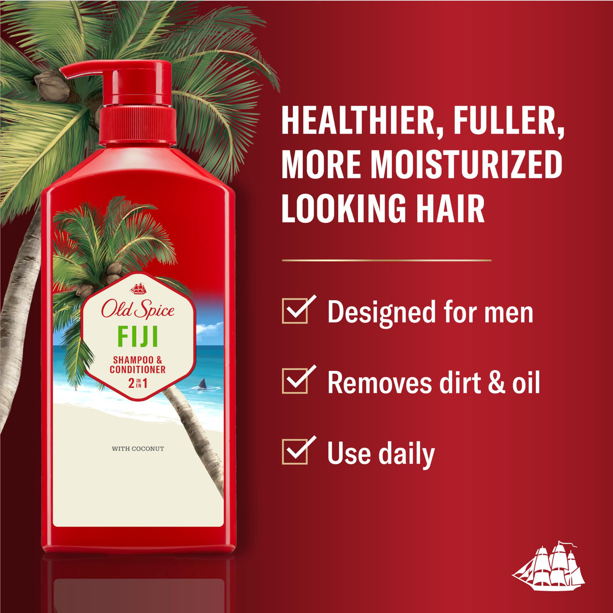 Old Spice Fiji 2-in-1 Shampoo and Conditioner Set packaging