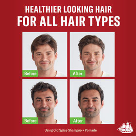 Old Spice Fiji 2-in-1 Shampoo and Conditioner with tropical background