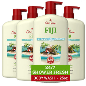 Old Spice Fiji Body Wash 25 oz front view with tropical design