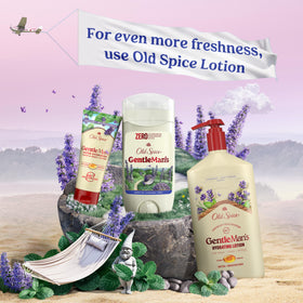 Old Spice GentleMan's Aluminum Free Deodorant Lavender + Mint showing ingredient list
