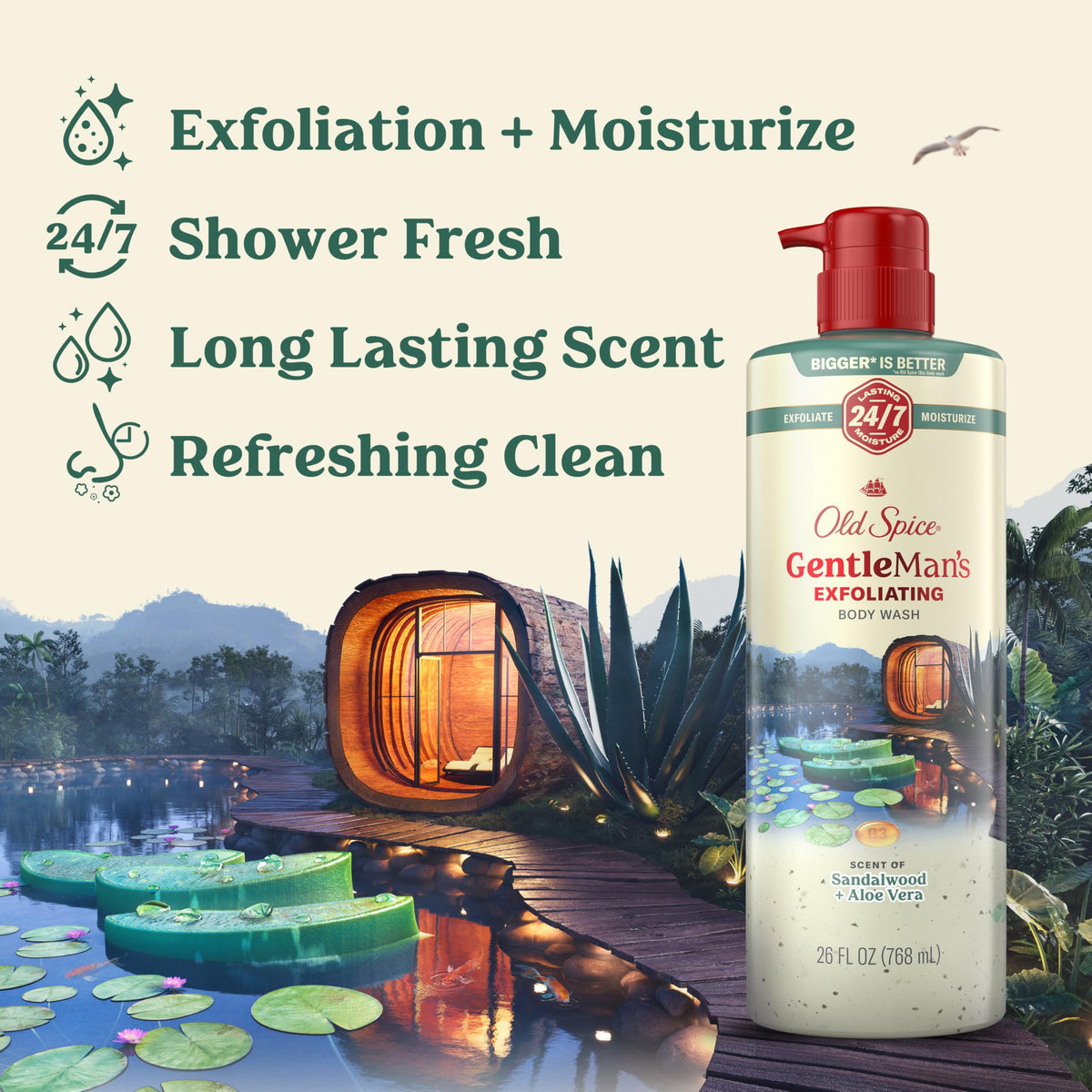 Old Spice GentleMan's Body Wash sandalwood and aloe vera scent
