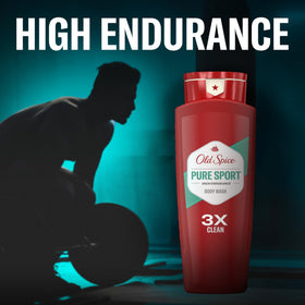 Old Spice High Endurance Body Wash for Men pouring from bottle