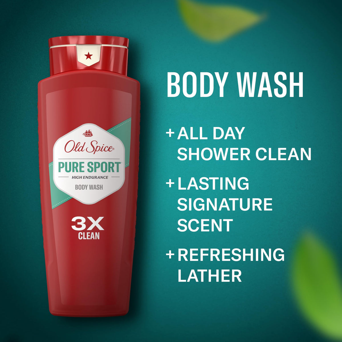 Old Spice High Endurance Body Wash Pure Sport scent bottle