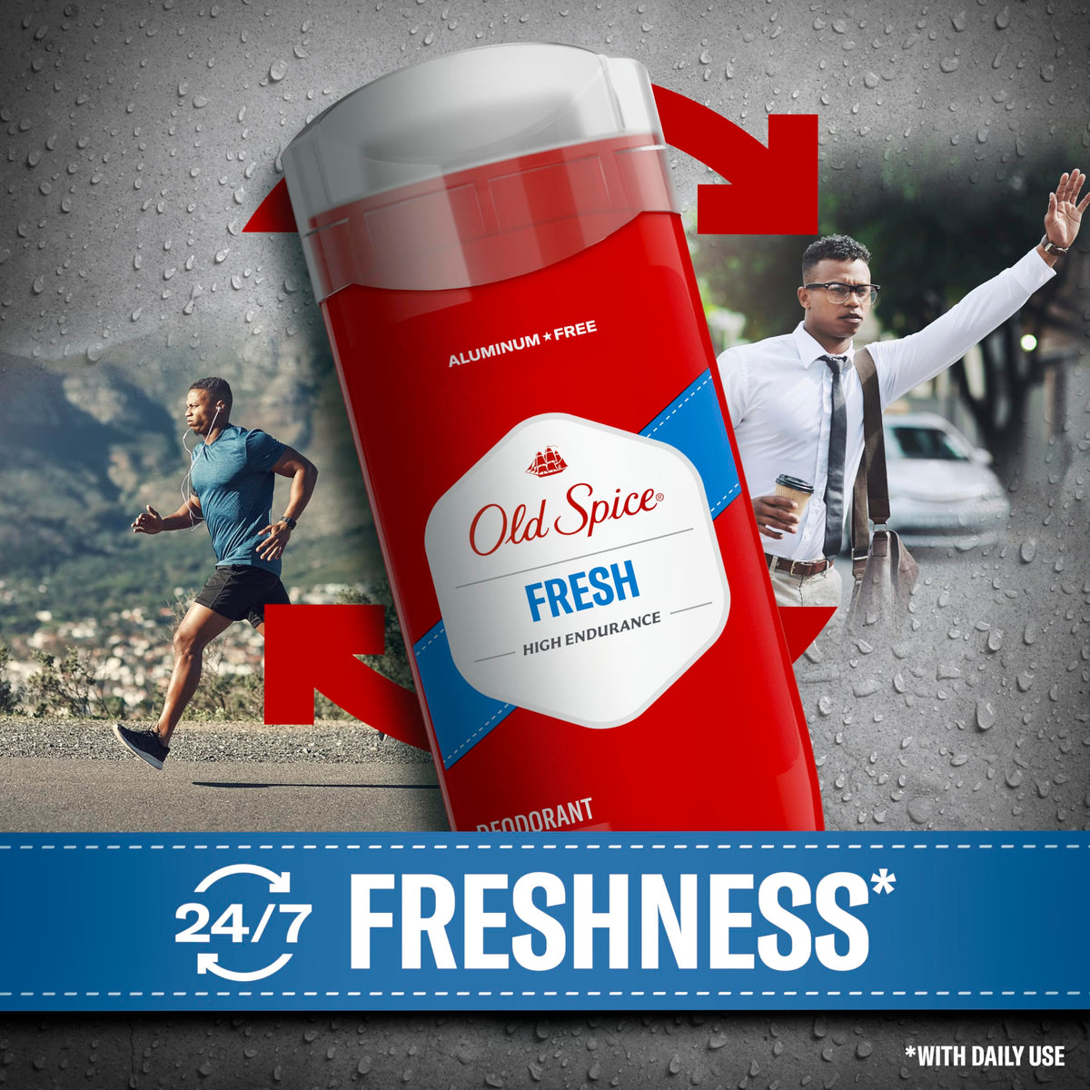Old Spice High Endurance Deodorant application on skin