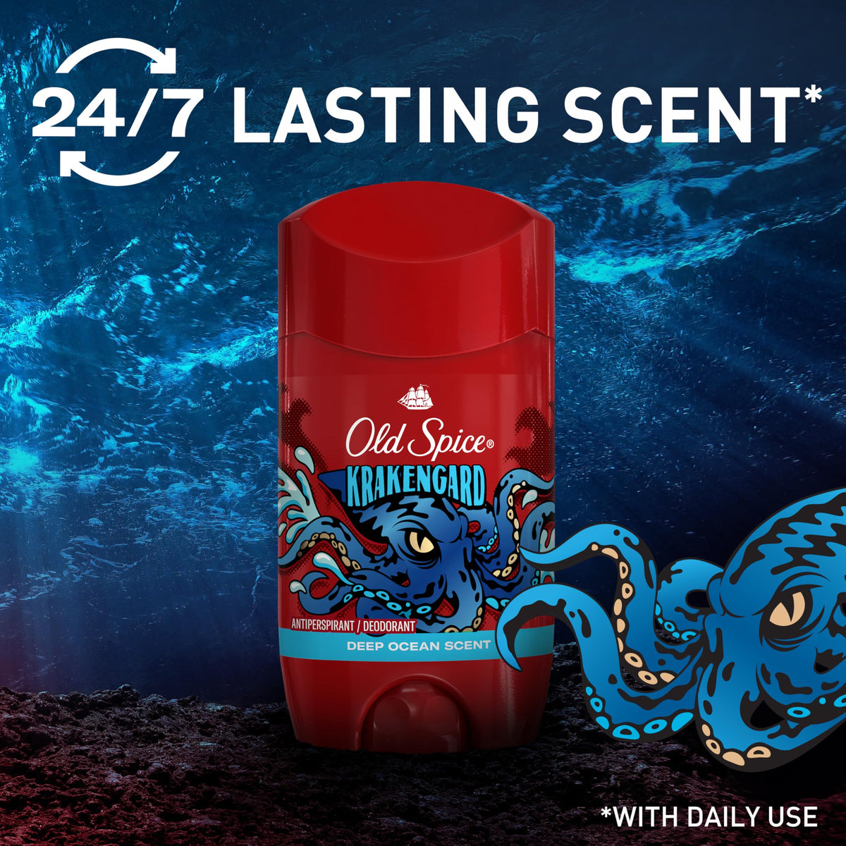 Old Spice Krakengard Antiperspirant Deodorant packaging close-up