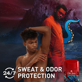 Old Spice Krakengard Antiperspirant Deodorant side view showing clear stick