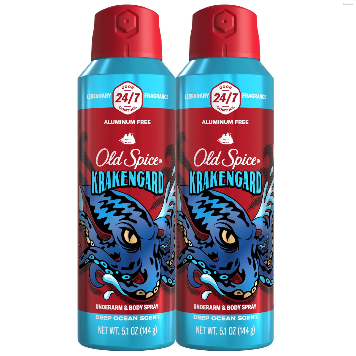 Old Spice Krakengard Body Spray twin pack front view
