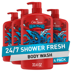 Old Spice Krakengard Body Wash front view with deep ocean scent