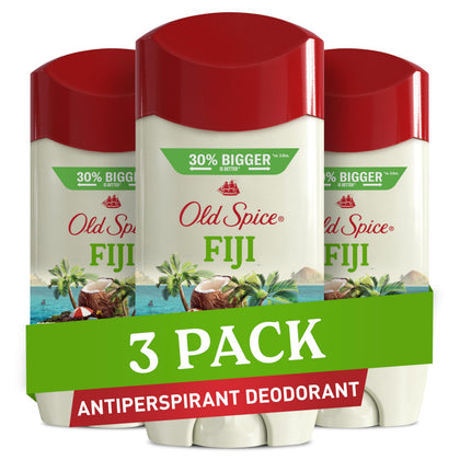 Old Spice Men's Antiperspirant Fiji scent front view, 3.4 oz