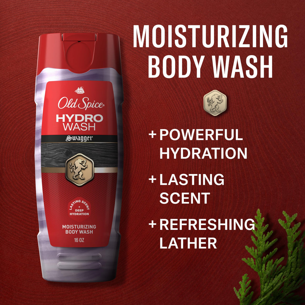 Old Spice Moisturizing Body Wash packaging with bold design