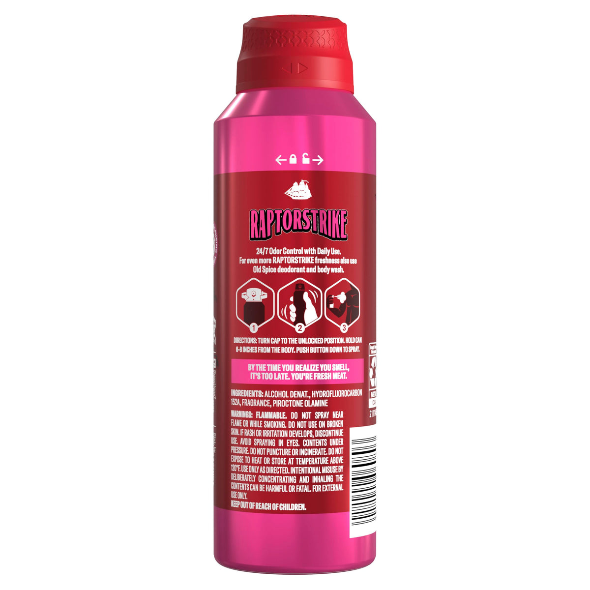 Old Spice Raptorstrike Body Spray close-up of nozzle