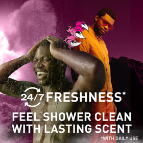 Old Spice Raptorstrike Body Wash lather in shower setting