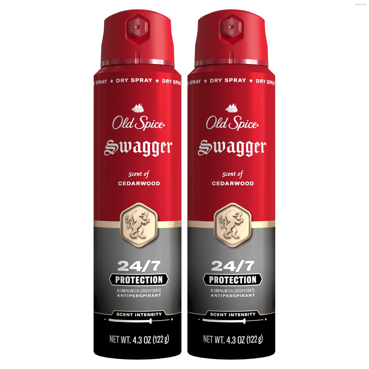 Old Spice Swagger Antiperspirant Deodorant Spray front view, 4.3 oz can