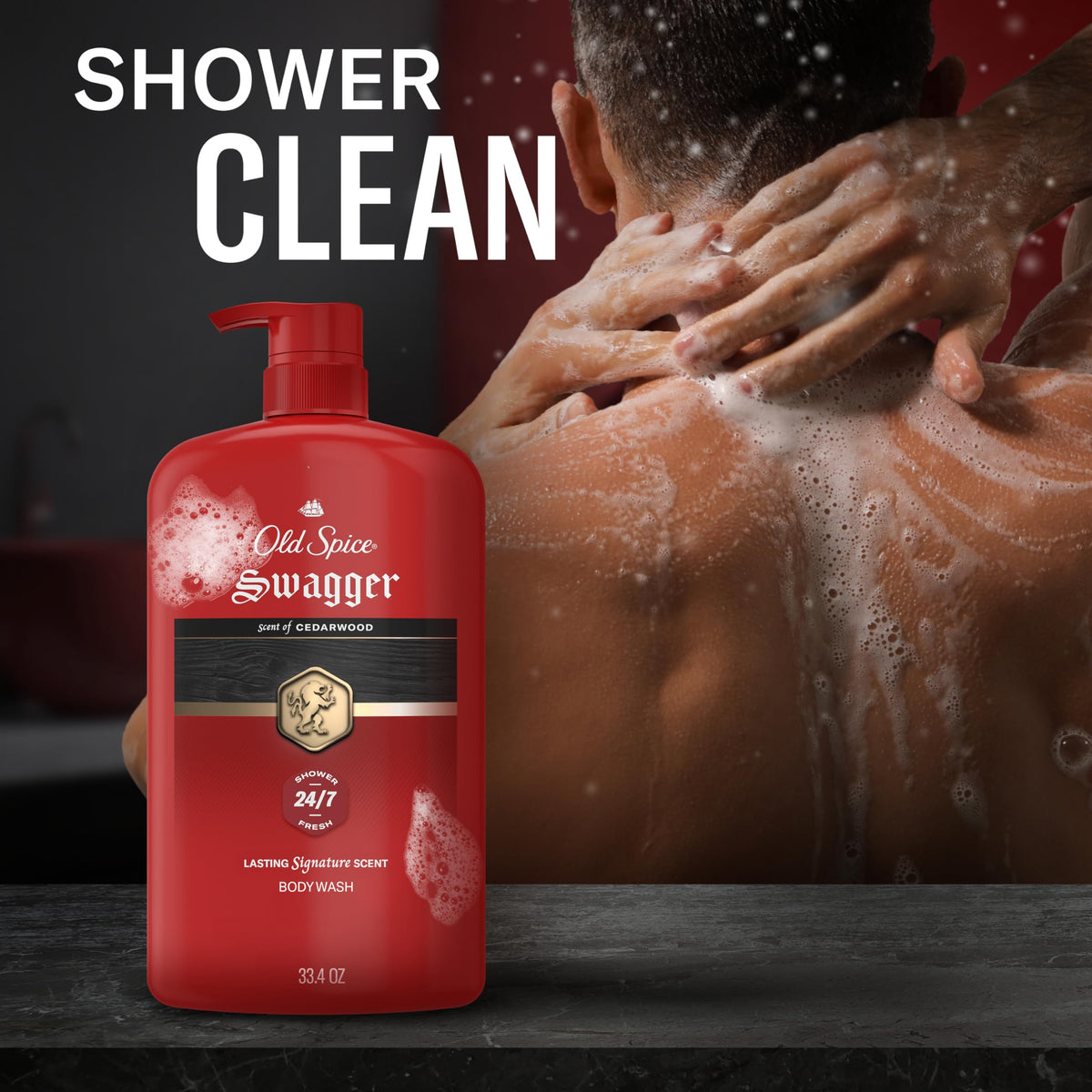 Old Spice Swagger Body Wash bottle close-up