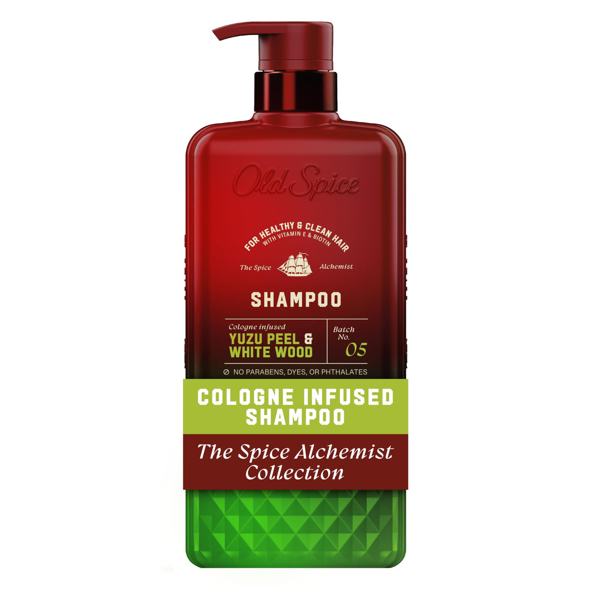 Old Spice The Spice Alchemist Yuzu Peel & White Wood Shampoo front view