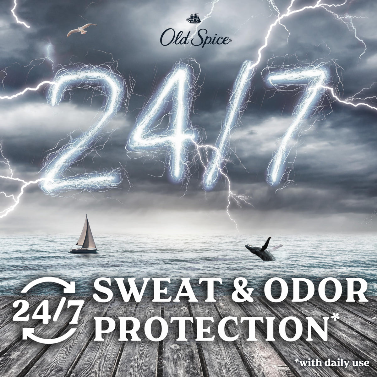 Old Spice Thunder Rain Antiperspirant Deodorant cap open