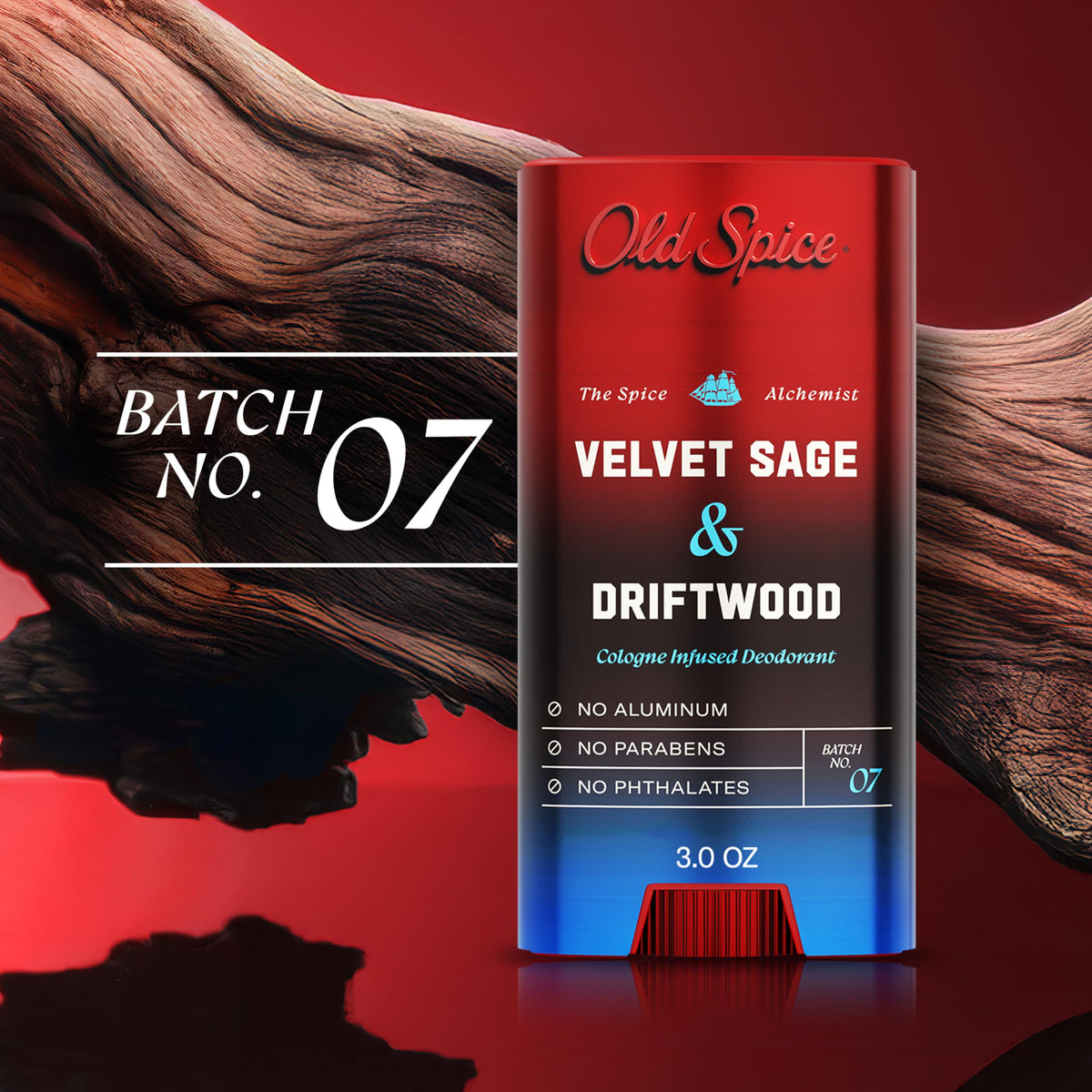 Old Spice Velvet Sage + Driftwood Deodorant in hand