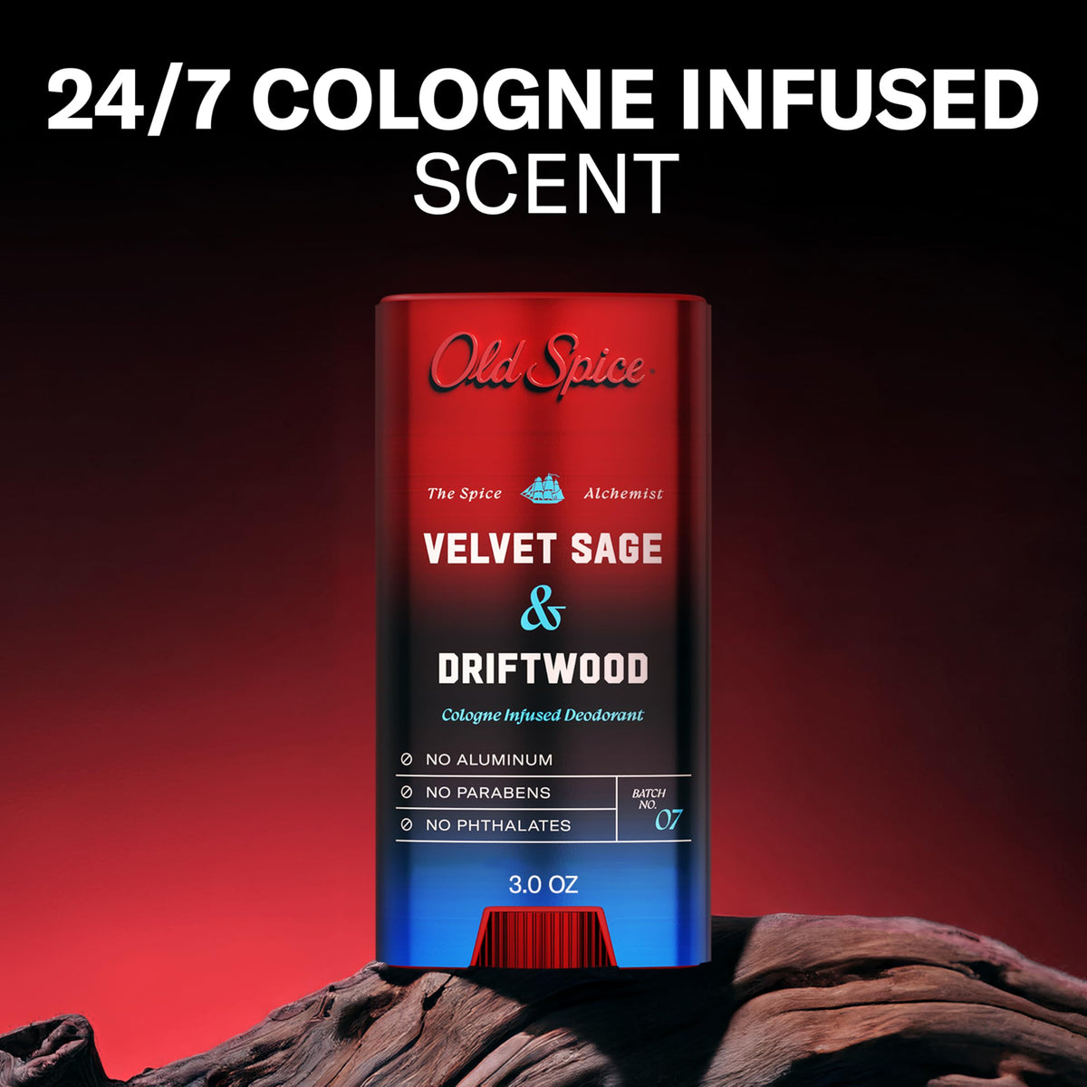 Old Spice Velvet Sage + Driftwood Deodorant side view