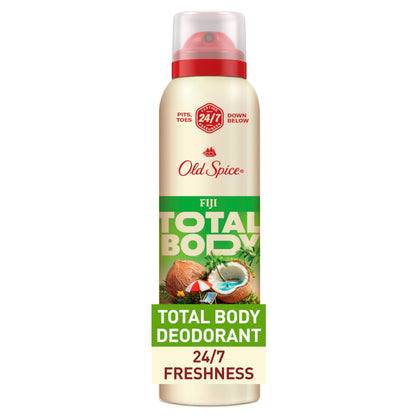 Old Spice Whole Body Deodorant Spray front view, Fiji scent