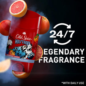 Old Spice Wolfthorn Antiperspirant in a bathroom setting