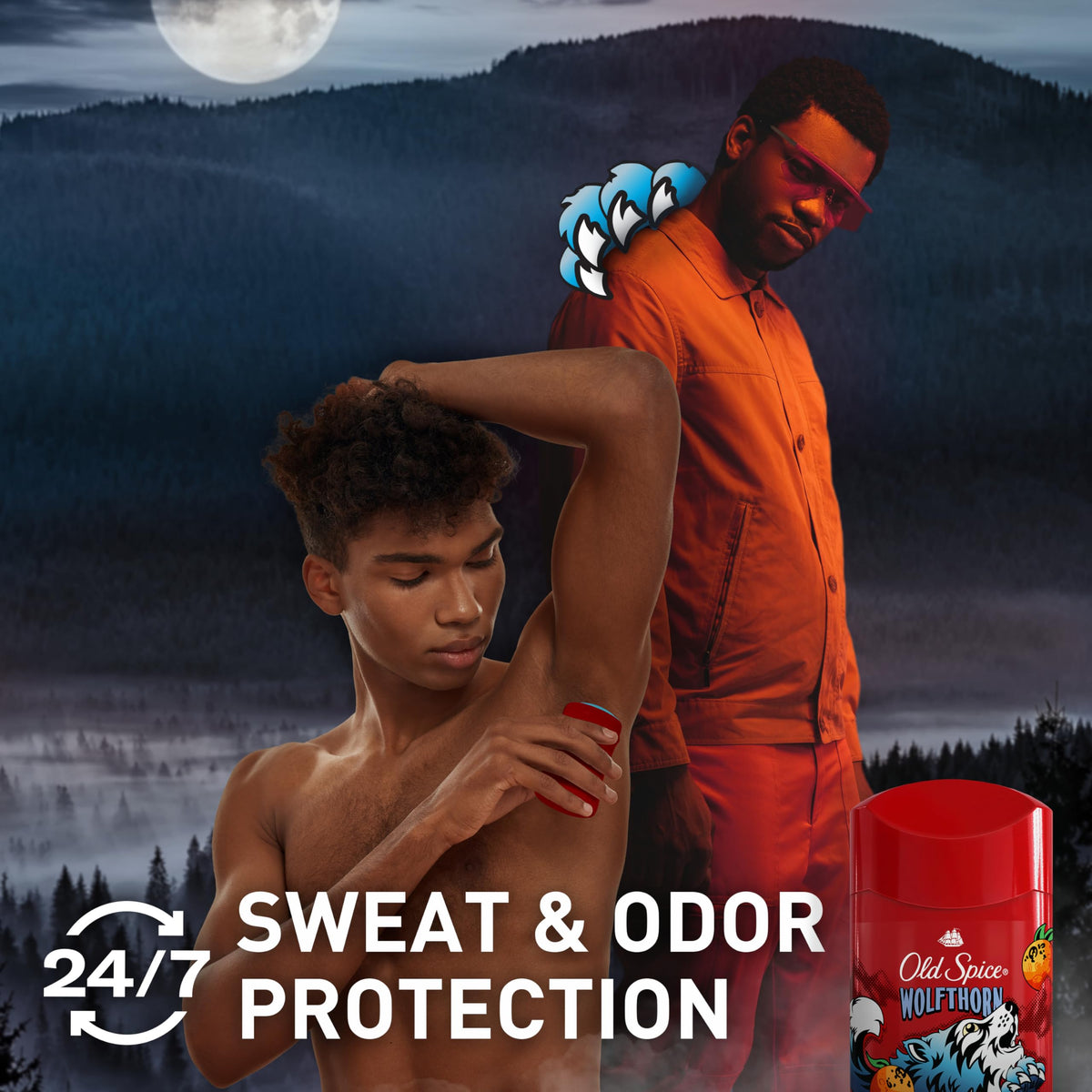 Old Spice Wolfthorn Antiperspirant side view showing application stick