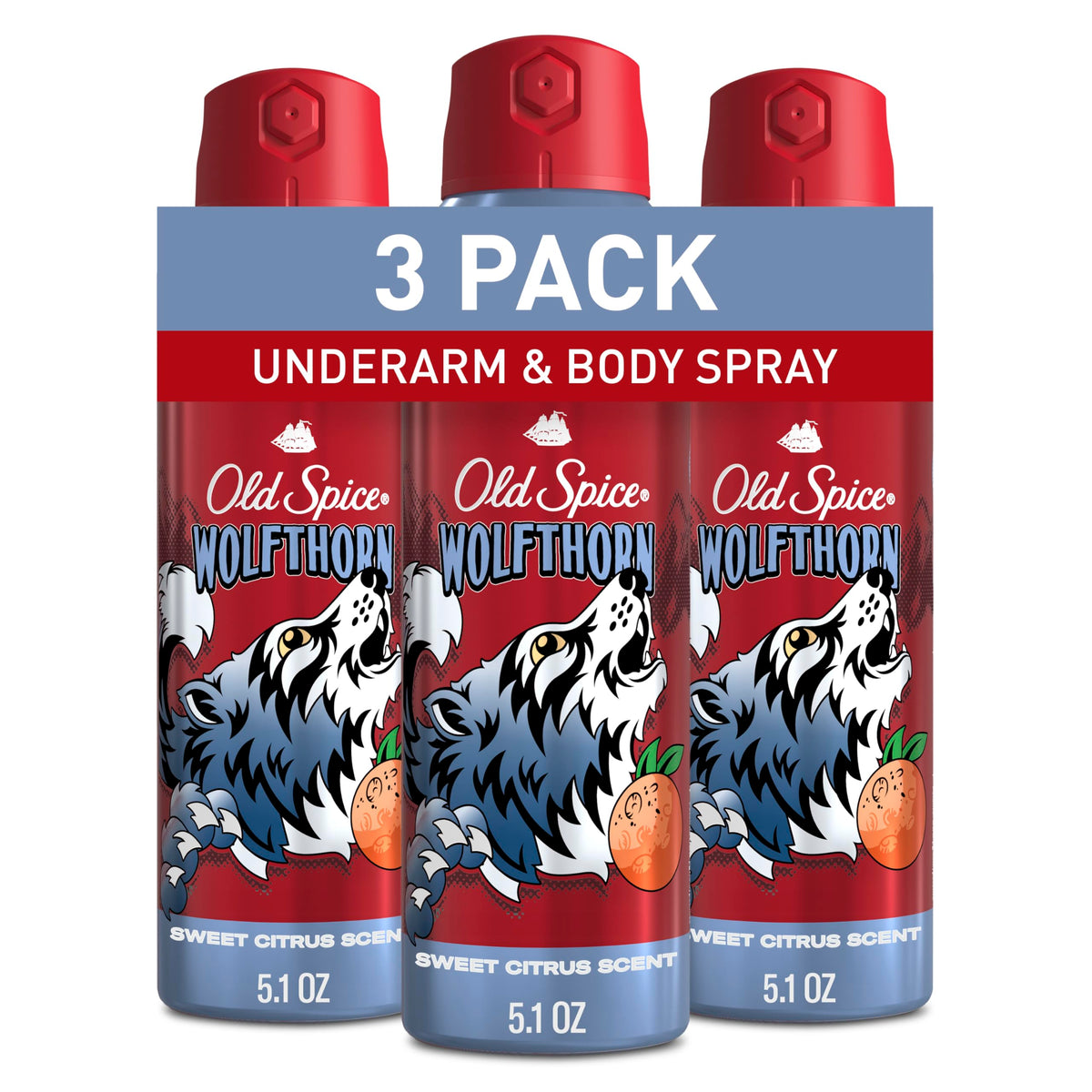 Old Spice Wolfthorn Body Spray 5.1 oz front view