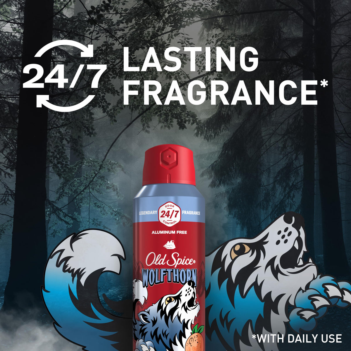 Old Spice Wolfthorn Body Spray 5.1 oz side view
