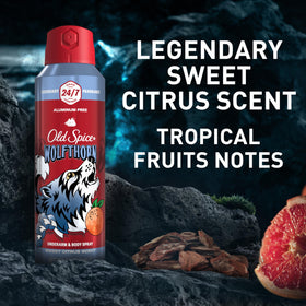 Old Spice Wolfthorn Body Spray cap detail
