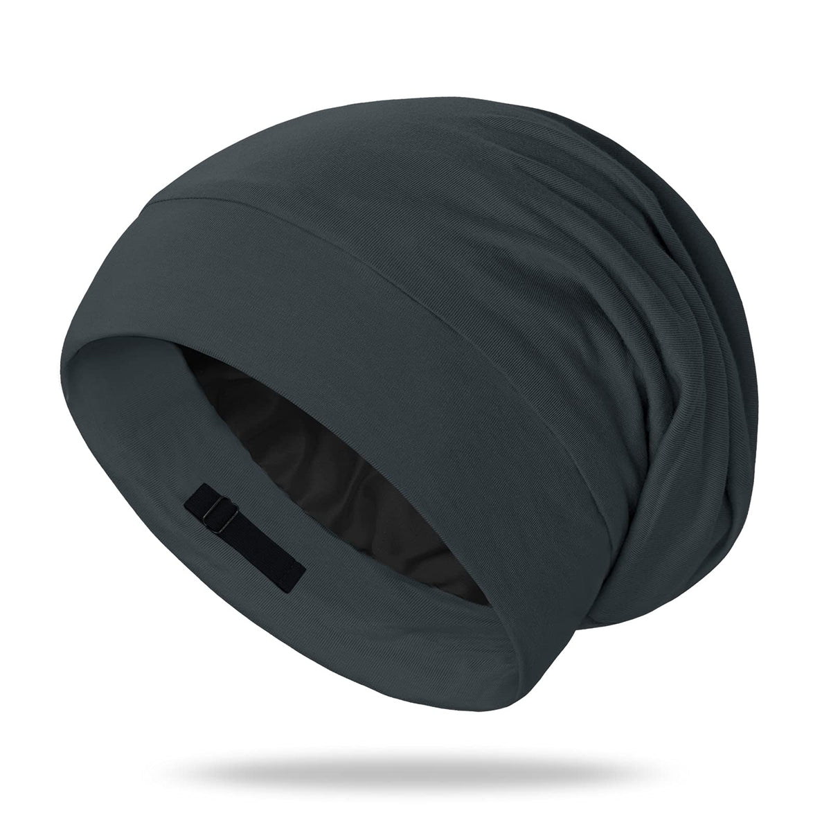 OLESILK 100% Mulberry Silk Bonnet front view in dark grey