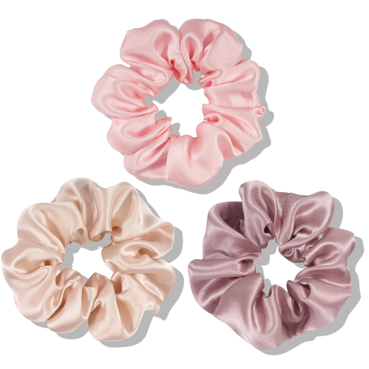 OLESILK 100% Mulberry Silk Scrunchies pack front view
