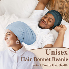 OLESILK silk bonnet displayed with hair care accessories