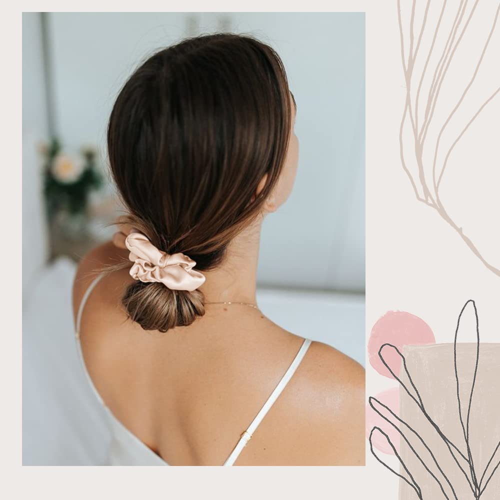 OLESILK silk scrunchies displayed with accessories