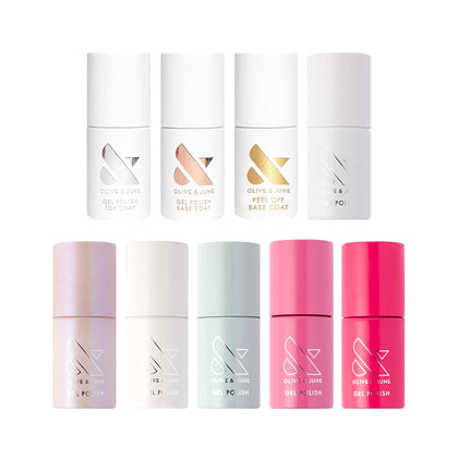 Olive & June Gel Nail Polish Set with 6 shades and top coat
