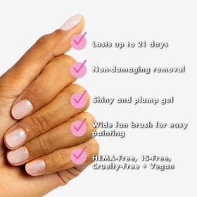 Olive & June Gel Top Coat application on nails