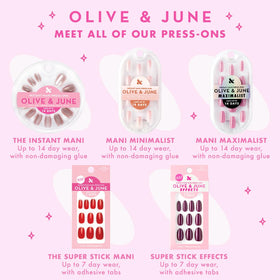 Olive & June Instant Mani nails in a stylish display