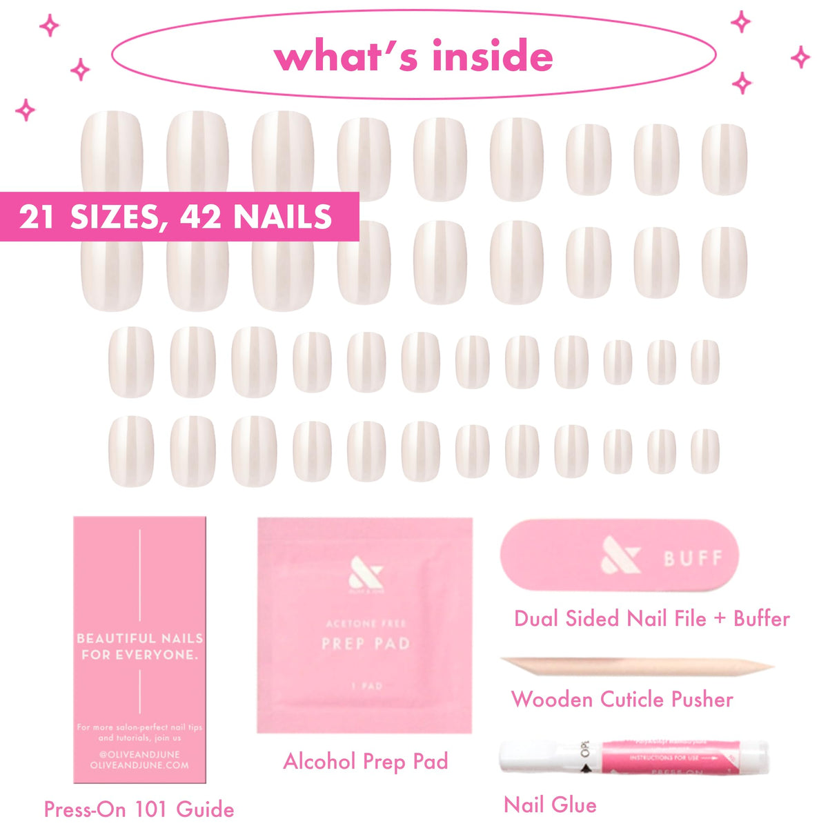 Olive & June Instant Mani nails with non-toxic glue and prep pad