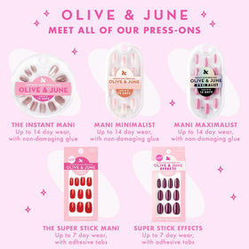 Olive & June Instant Mani Press-On Nails Daisy Dance cuticle pusher included