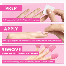 Olive & June Instant Mani Press-On Nails Daisy Dance showing size options