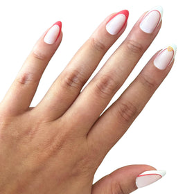 Olive & June Instant Mani Press-On Nails I Heart Pizza French box front view