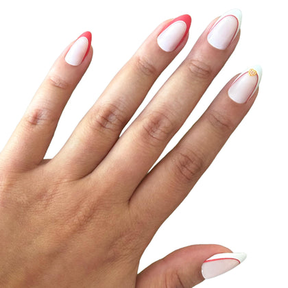 Olive & June Instant Mani Press-On Nails I Heart Pizza French box front view